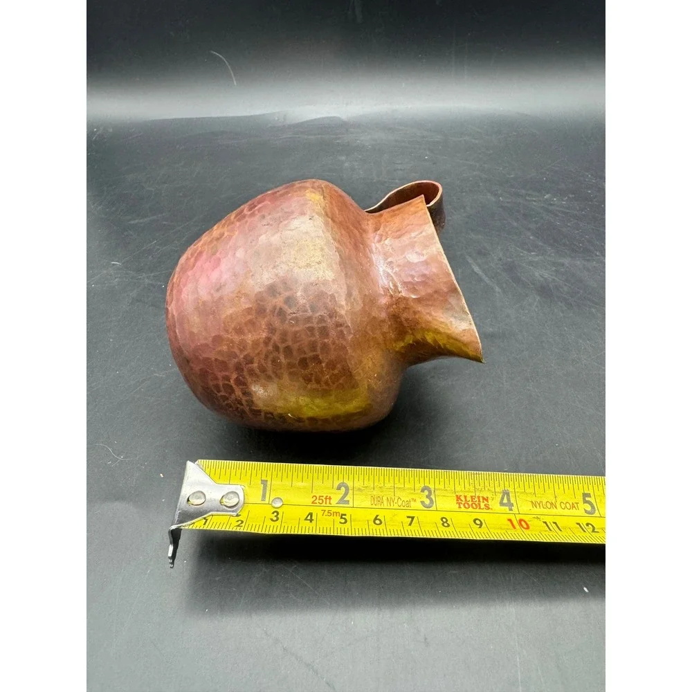 Vintage Hand Hammered Copper Pitcher Jug Rustic Farmhouse Vase 4.5